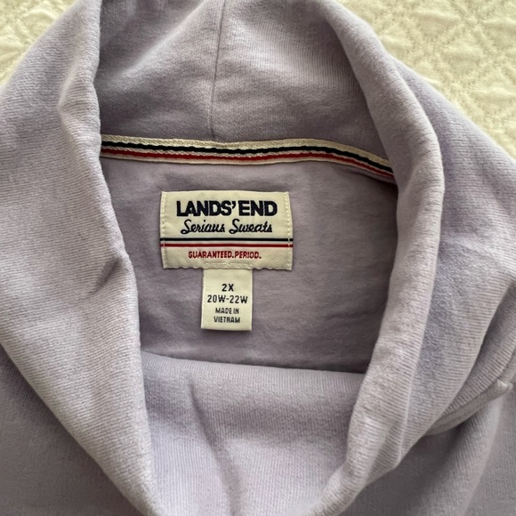 Cowl neck sweatshirt by Lands End, light lavender color, 2X - Picture 4 of 4